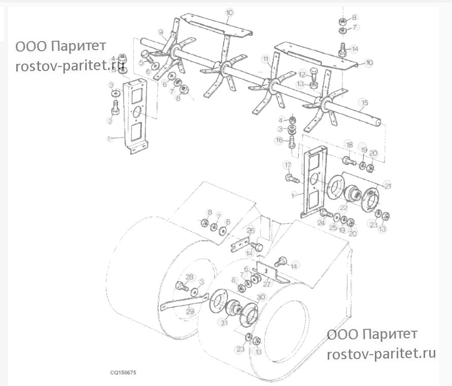Fan With Shaft And Deflectors 